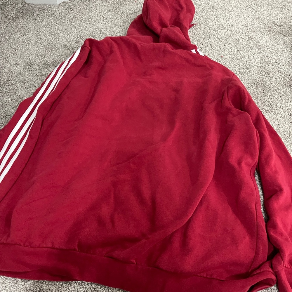 Adidas Men's Bold Red Zip-Up Hoodie - Picture 5 of 5